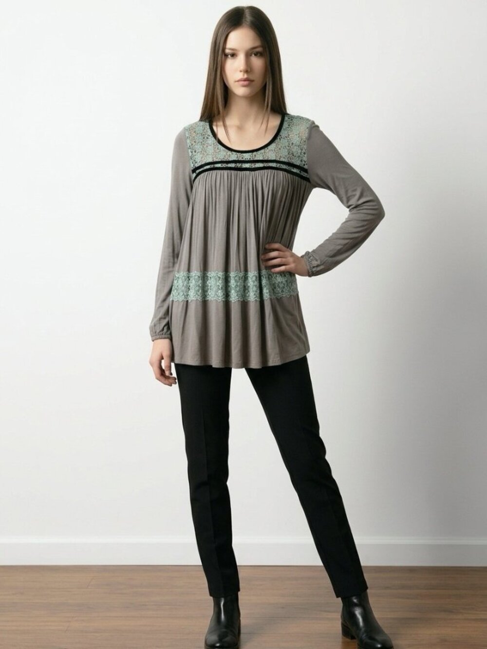 POL Bohemian Style Long Sleeve Babydoll Blouse - Small (NWOT)